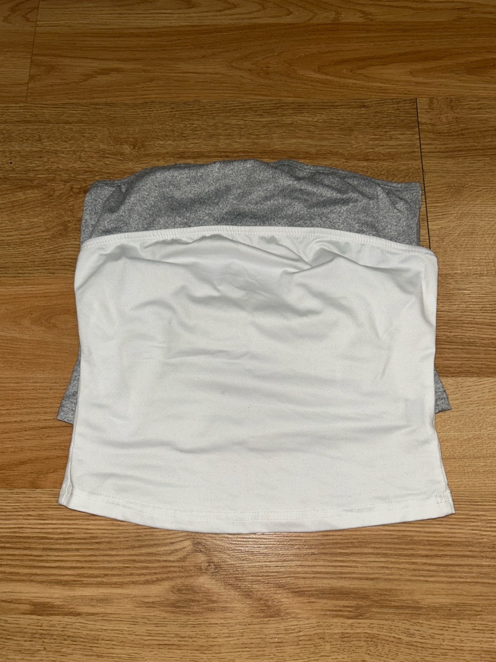 Girls White and Gray Tube Top - Kids Bottoms